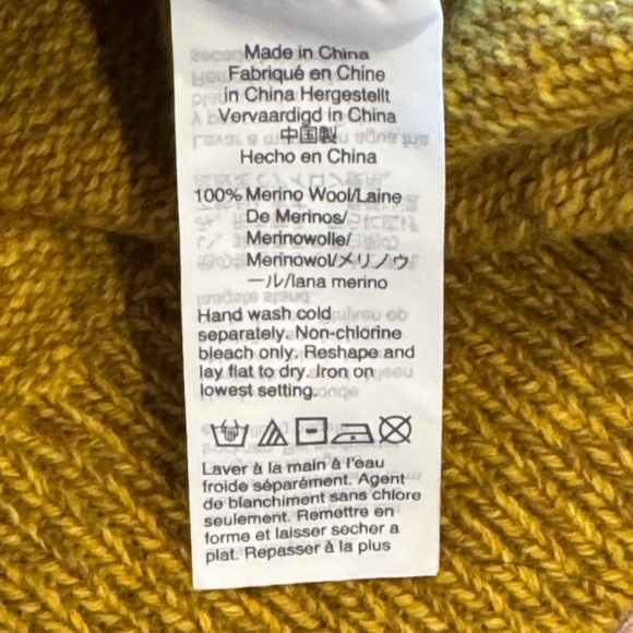 J. Crew Mustard Yellow Flecked Merino Wool Crewneck Sweater Size Small - Picture 6 of 8